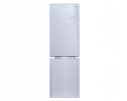 Двухкамерный холодильник LG GA-B439TLDF TOTAL NO FROST. Высота 190см. Скругленные дверцы из закаленного стекла. Цвет: светло-серый с цветочным узором. - GA-B439TLDF Двухкамерный холодильник LG GA-B439TLDF TOTAL NO FROST. Высота 190см. Скругленные дверцы из закаленного стекла. Цвет: светло-серый с цветочным узором. - GA-B439TLDF
