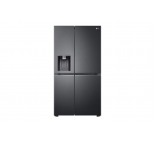 Объем 617л | Side by Side | Матовый черный | DoorCooling+, Диспенсер для воды и льда | LG ThinQ